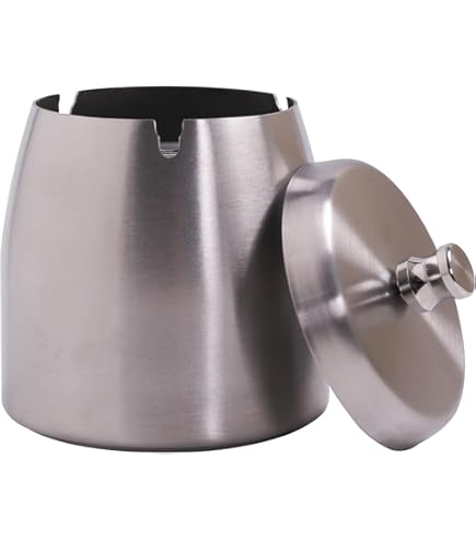 Amazon.co.jp: VVMONEタバコ用蓋付き灰皿、ステンレススチール製無煙